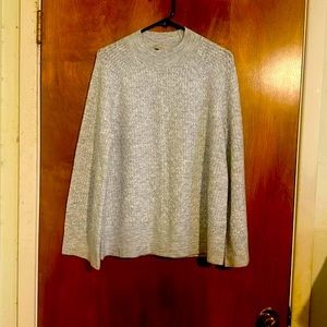 Loft Women’s Gray and white mock neck sweater Size L